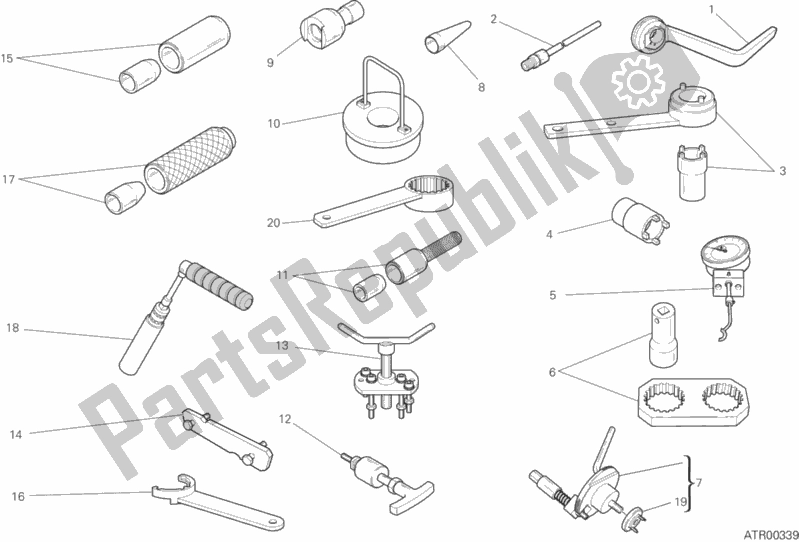 Alle onderdelen voor de 01a - Werkplaatsgereedschap, Motor van de Ducati Monster 1200 S Stripes 2015